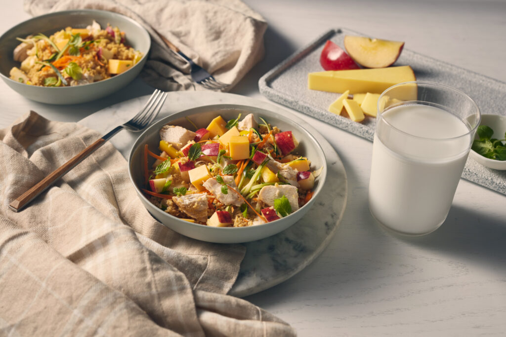 Couscous au poulet, aux légumes et au Gouda
