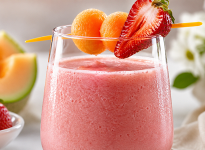 Lait frappé fraises et cantaloup