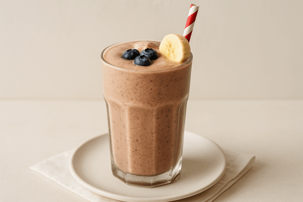 Lait frappé à la banane et au chocolat noir
