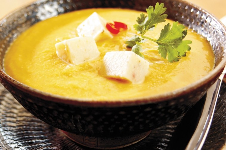 Spicy Red Lentil and Havarti Soup